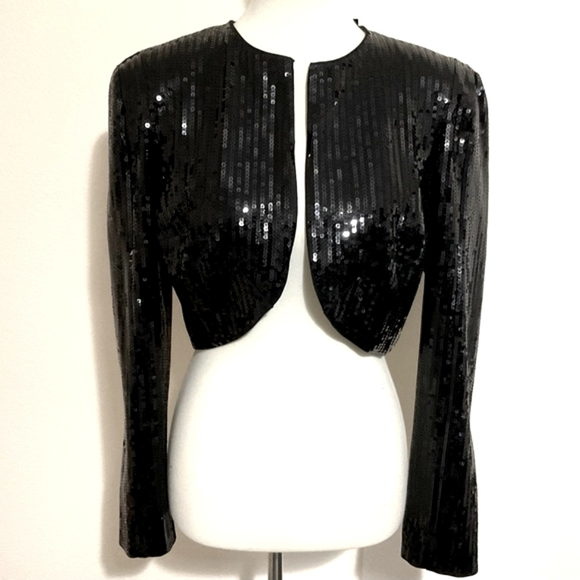 Express X Karla Sequin Bolero Jacket Black M - Picture 2 of 7